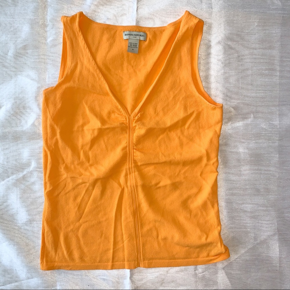 Orange Scrunch Tank Top